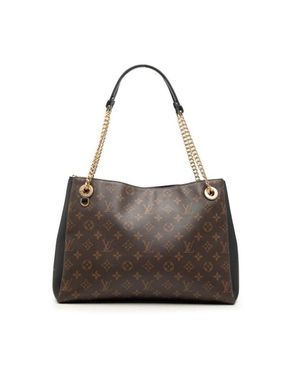 Louis Vuitton Monogram MM Tote Shoulder Bag Noir Black Brown Leather